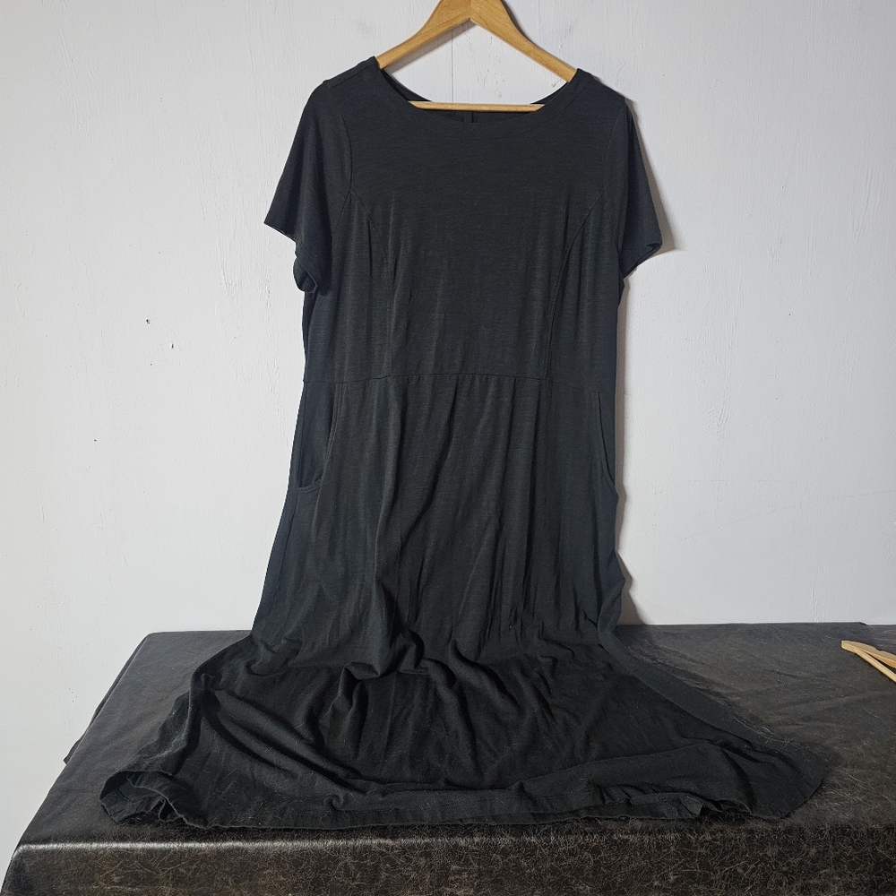 Joan Rivers BUTTON BACK long Dress size Large Womens Black NEW Knit Modest